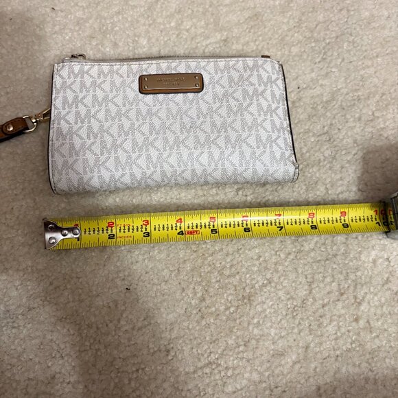 Michael Kors Jet Set Travel Large Wristlet Wallet โ Brown MK Logo - Picture 15 of 16